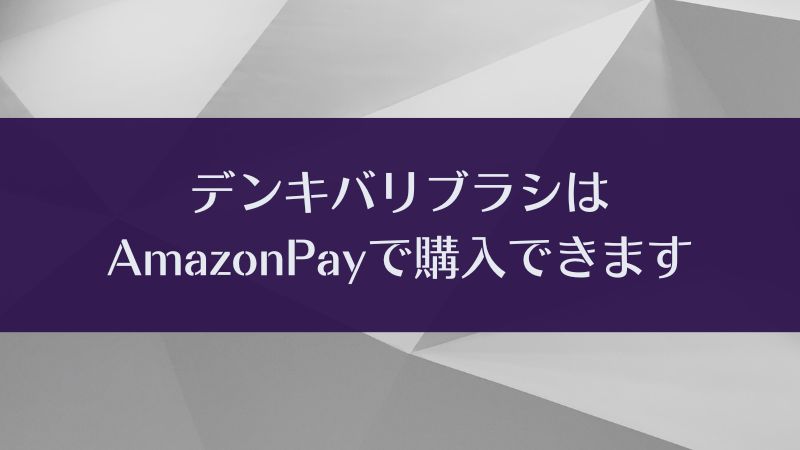 デンキバリブラシはキャッシュレス決済できる？AmazonPayでお得に買えます｜電気バリブラシ