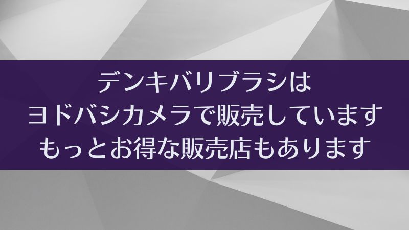 デンキバリブラシはヨドバシカメラがお得！さらにお得で安心なおすすめ販売店あり！｜電気バリブラシ