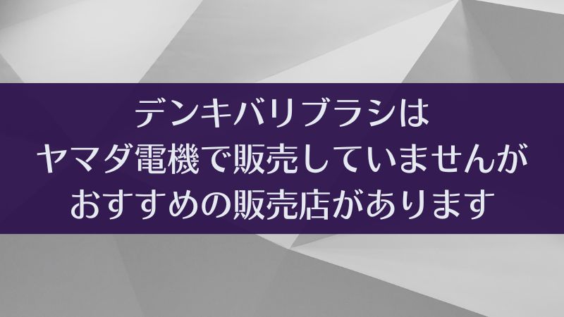 デンキバリブラシはヤマダ電機に売ってる？売ってない？安く買う方法を発見｜電気バリブラシ